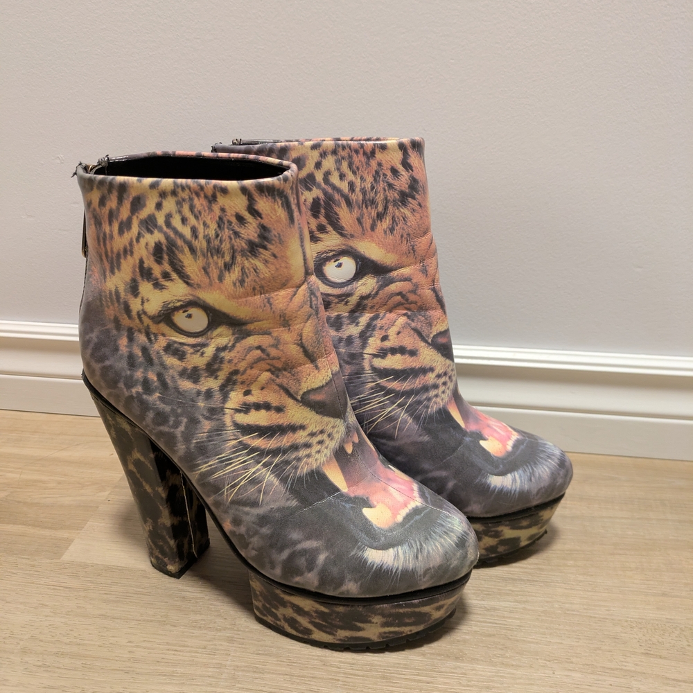 Leopard Print Women's Ankle Boots